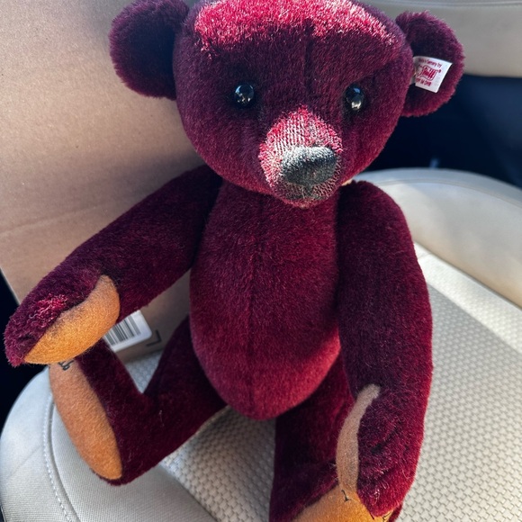 Steiff Louis Teddybear 421235 Growler Club Alpaca Dark Red Burgundy - Picture 1 of 5